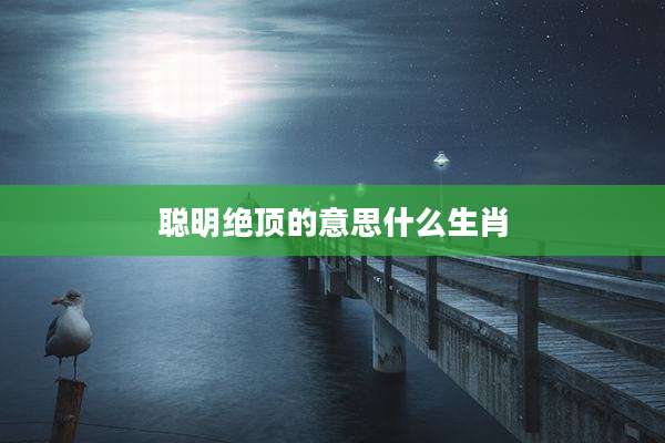 聪明绝顶的意思什么生肖