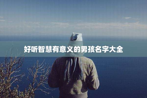 好听智慧有意义的男孩名字大全