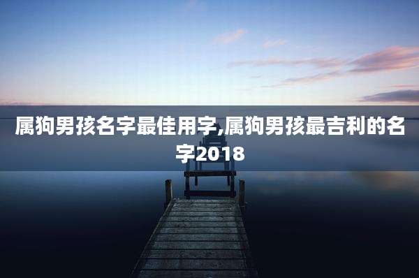 属狗男孩名字最佳用字,属狗男孩最吉利的名字2018