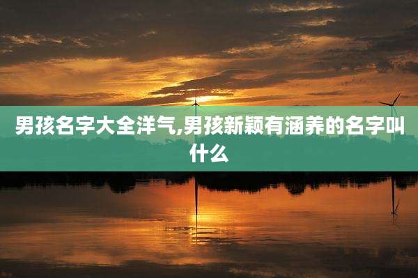 男孩名字大全洋气,男孩新颖有涵养的名字叫什么