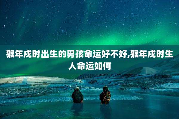 猴年戌时出生的男孩命运好不好,猴年戌时生人命运如何
