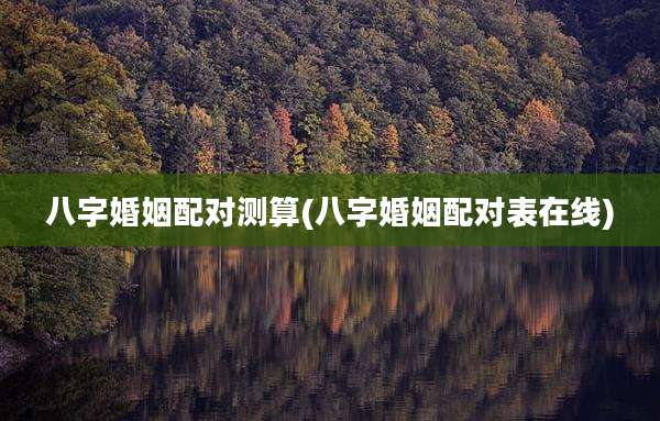 八字婚姻配对测算(八字婚姻配对表在线)