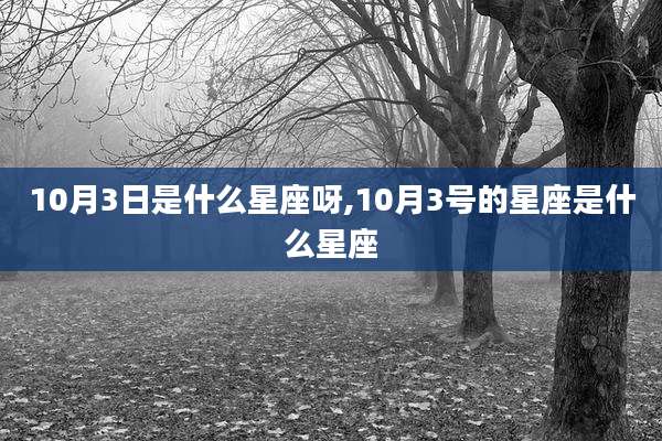10月3日是什么星座呀,10月3号的星座是什么星座
