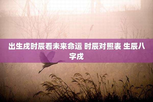 出生戌时辰看未来命运 时辰对照表 生辰八字戌