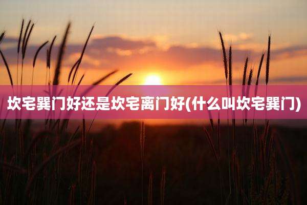 坎宅巽门好还是坎宅离门好(什么叫坎宅巽门)