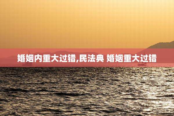 婚姻内重大过错,民法典 婚姻重大过错