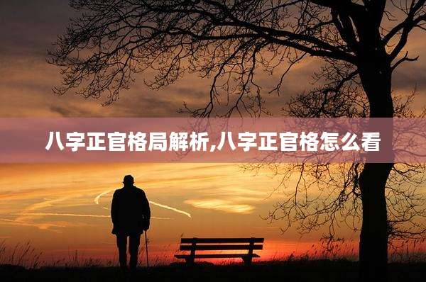 八字正官格局解析,八字正官格怎么看