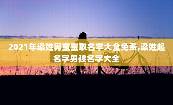 2021年梁姓男宝宝取名字大全免费,梁姓起名字男孩名字大全