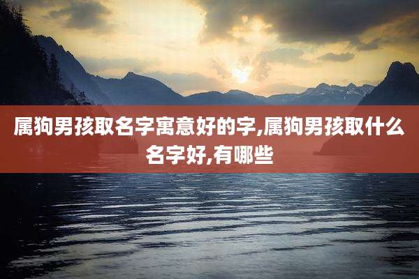属狗男孩取名字寓意好的字,属狗男孩取什么名字好,有哪些