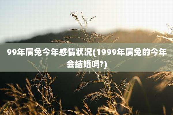 99年属兔今年感情状况(1999年属兔的今年会结婚吗?)