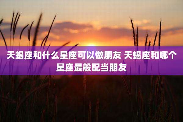 天蝎座和什么星座可以做朋友 天蝎座和哪个星座最般配当朋友
