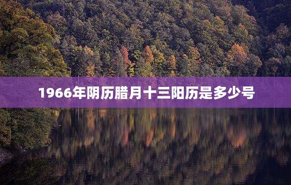 1966年阴历腊月十三阳历是多少号