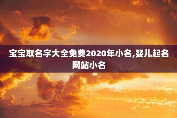 宝宝取名字大全免费2020年小名,婴儿起名网站小名