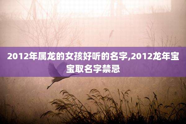 2012年属龙的女孩好听的名字,2012龙年宝宝取名字禁忌