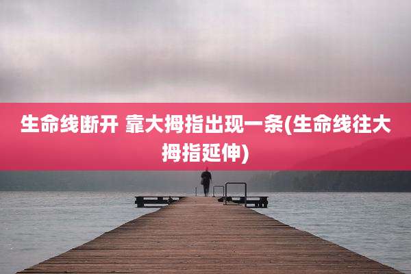 生命线断开 靠大拇指出现一条(生命线往大拇指延伸)