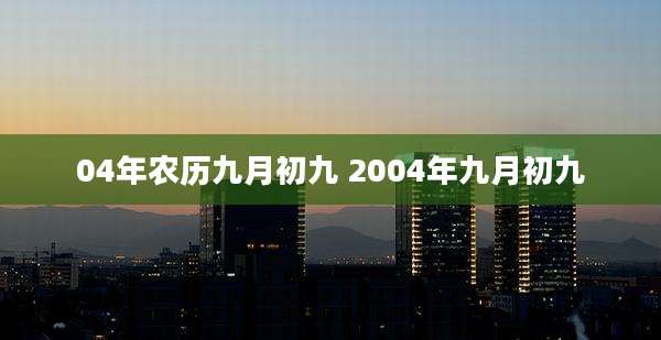 04年农历九月初九 2004年九月初九