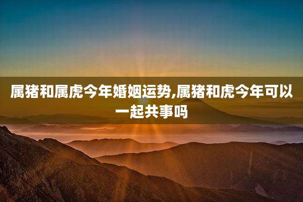 属猪和属虎今年婚姻运势,属猪和虎今年可以一起共事吗