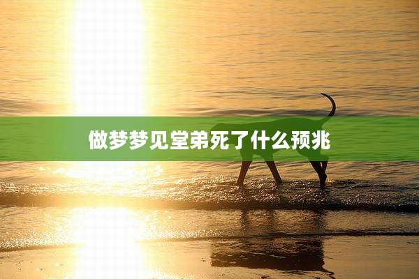 做梦梦见堂弟死了什么预兆