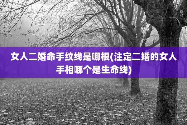 女人二婚命手纹线是哪根(注定二婚的女人手相哪个是生命线)