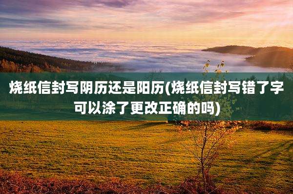 烧纸信封写阴历还是阳历(烧纸信封写错了字可以涂了更改正确的吗)