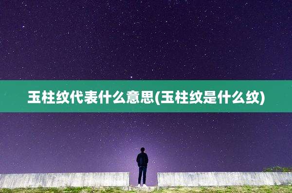玉柱纹代表什么意思(玉柱纹是什么纹)