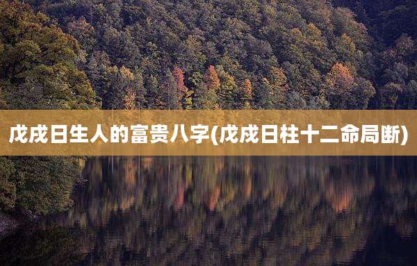 戊戌日生人的富贵八字(戊戍日柱十二命局断)