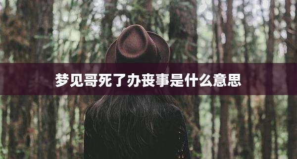 梦见哥死了办丧事是什么意思