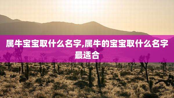 属牛宝宝取什么名字,属牛的宝宝取什么名字最适合