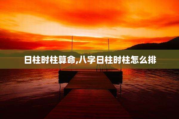 日柱时柱算命,八字日柱时柱怎么排