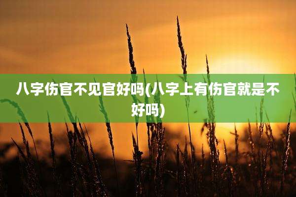 八字伤官不见官好吗(八字上有伤官就是不好吗)