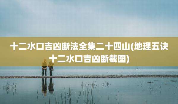 十二水口吉凶断法全集二十四山(地理五诀十二水口吉凶断截图)