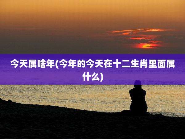 今天属啥年(今年的今天在十二生肖里面属什么)