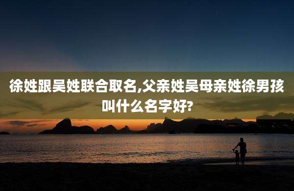 徐姓跟吴姓联合取名,父亲姓吴母亲姓徐男孩叫什么名字好?