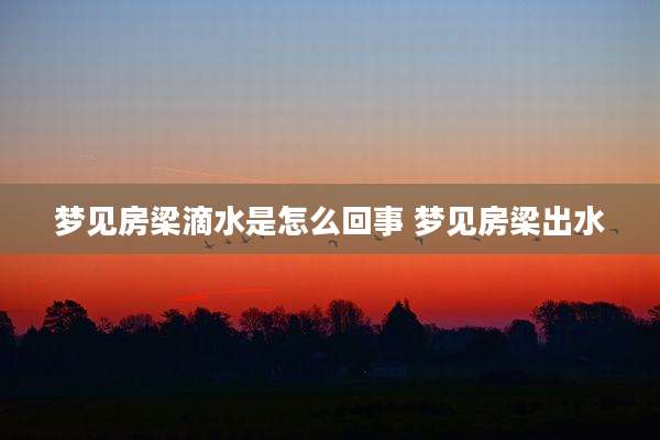 梦见房梁滴水是怎么回事 梦见房梁出水