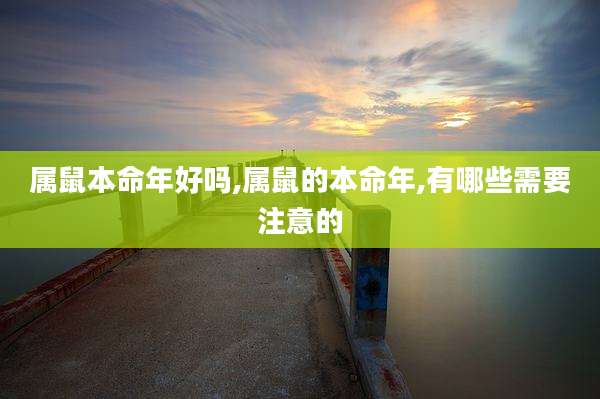 属鼠本命年好吗,属鼠的本命年,有哪些需要注意的