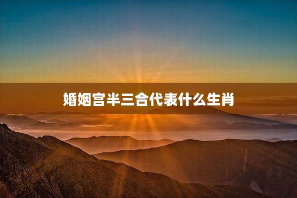 婚姻宫半三合代表什么生肖