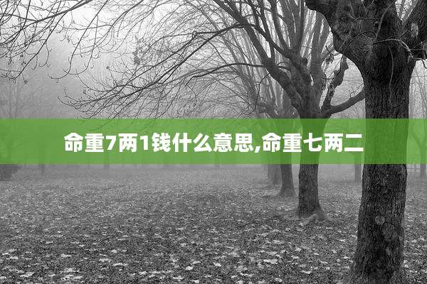 命重7两1钱什么意思,命重七两二