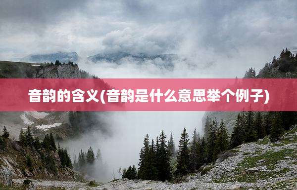音韵的含义(音韵是什么意思举个例子)