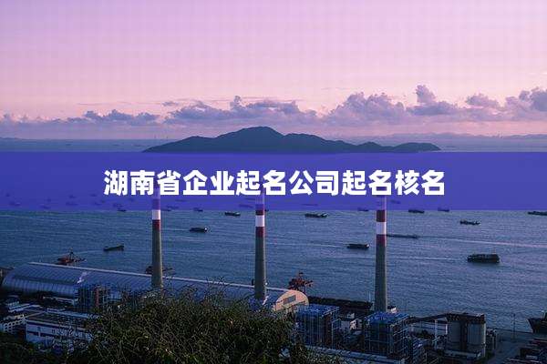 湖南省企业起名公司起名核名