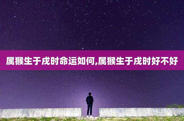 属猴生于戌时命运如何,属猴生于戌时好不好