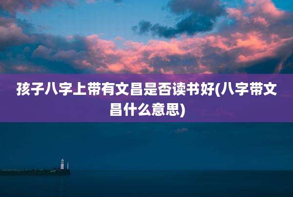 孩子八字上带有文昌是否读书好(八字带文昌什么意思)