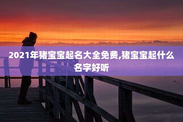 2021年猪宝宝起名大全免费,猪宝宝起什么名字好听