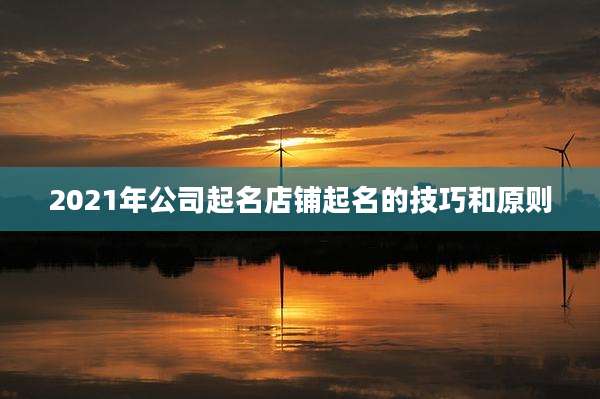 2021年公司起名店铺起名的技巧和原则