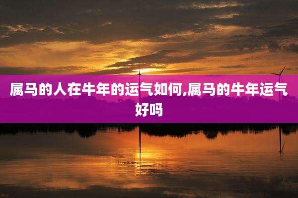 属马的人在牛年的运气如何,属马的牛年运气好吗