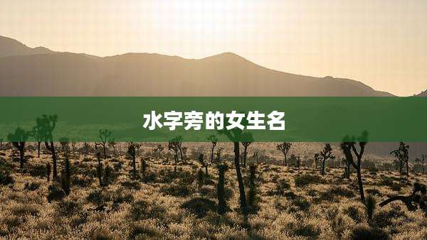 水字旁的女生名