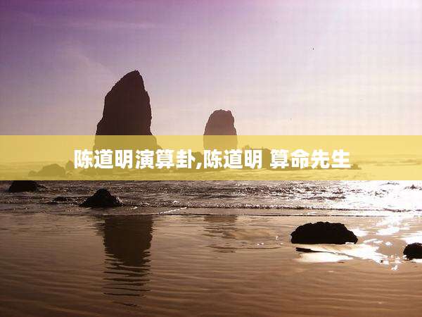 陈道明演算卦,陈道明 算命先生