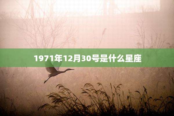 1971年12月30号是什么星座
