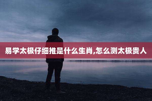 易学太极仔细推是什么生肖,怎么测太极贵人