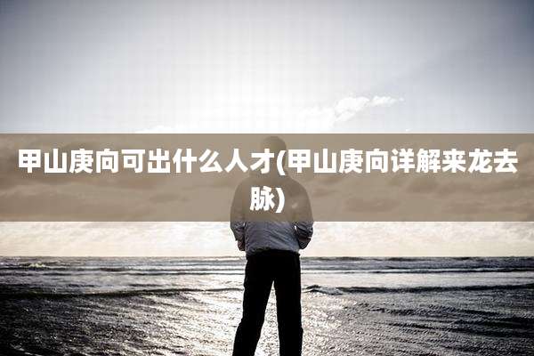 甲山庚向可出什么人才(甲山庚向详解来龙去脉)