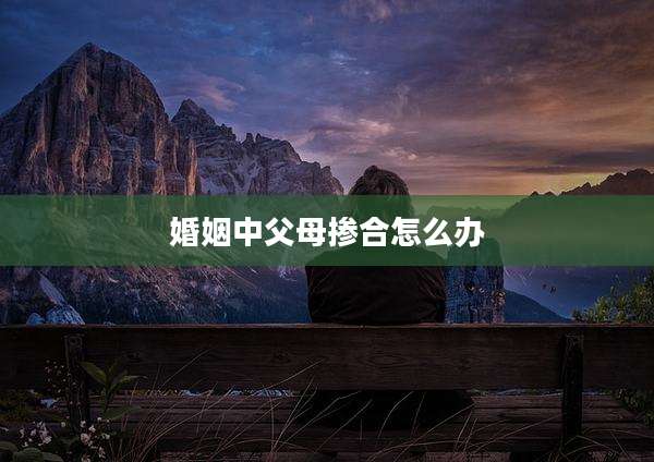 婚姻中父母掺合怎么办